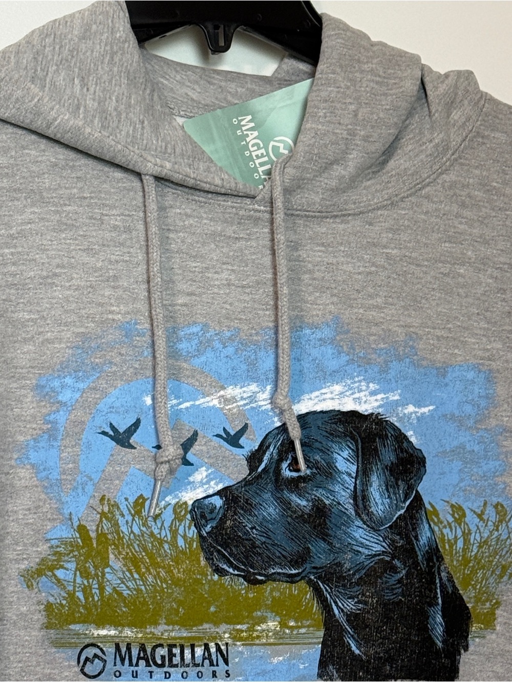 π Magellan Outdoors Black Lab Hunting Hoodie Gray 2XL Pullover - Picture 3 of 16